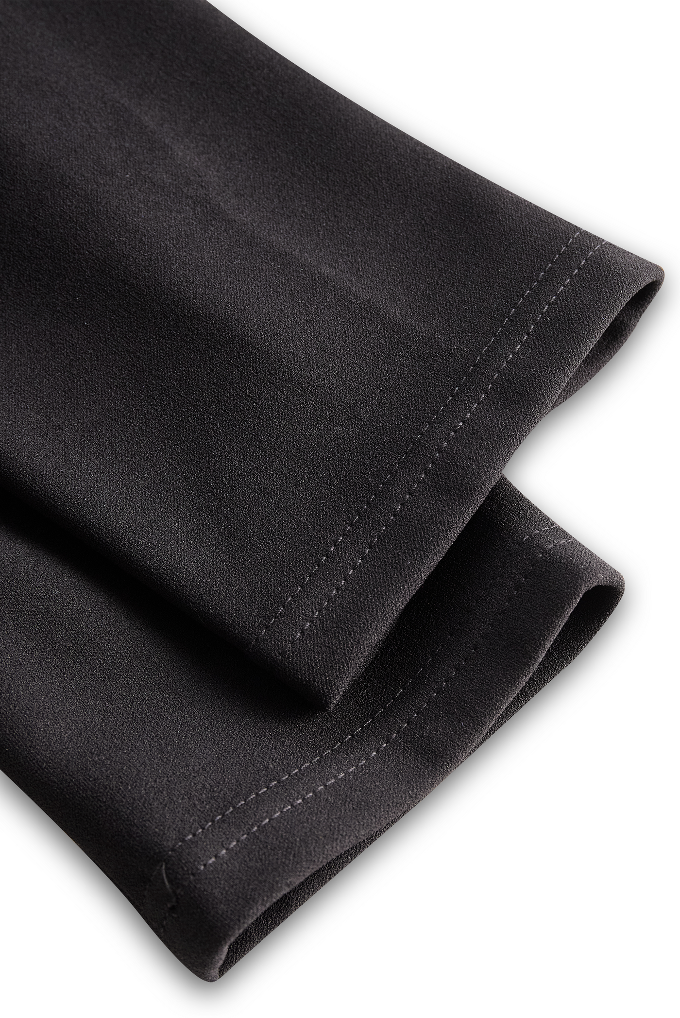 Eva | Refined black dress with belt and high collar