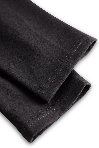 Eva | Refined black dress with belt and high collar