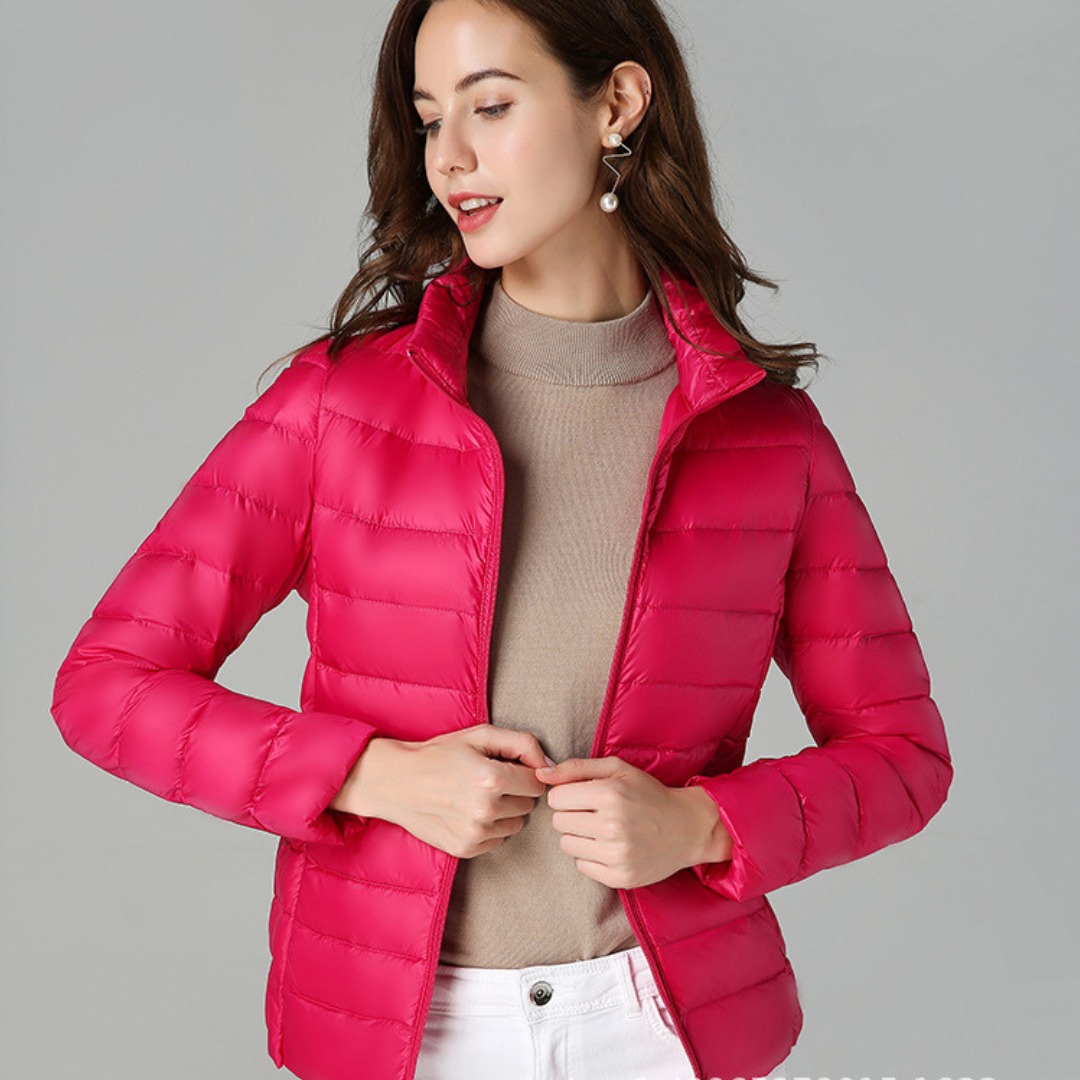 Myra | Ultralight Down Jacket with Elegant Pleats