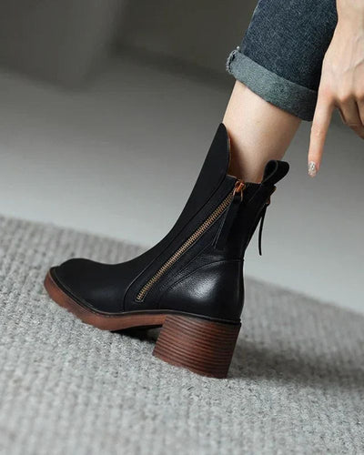 Sabine | Leather Ankle Boots with Refined Finish
