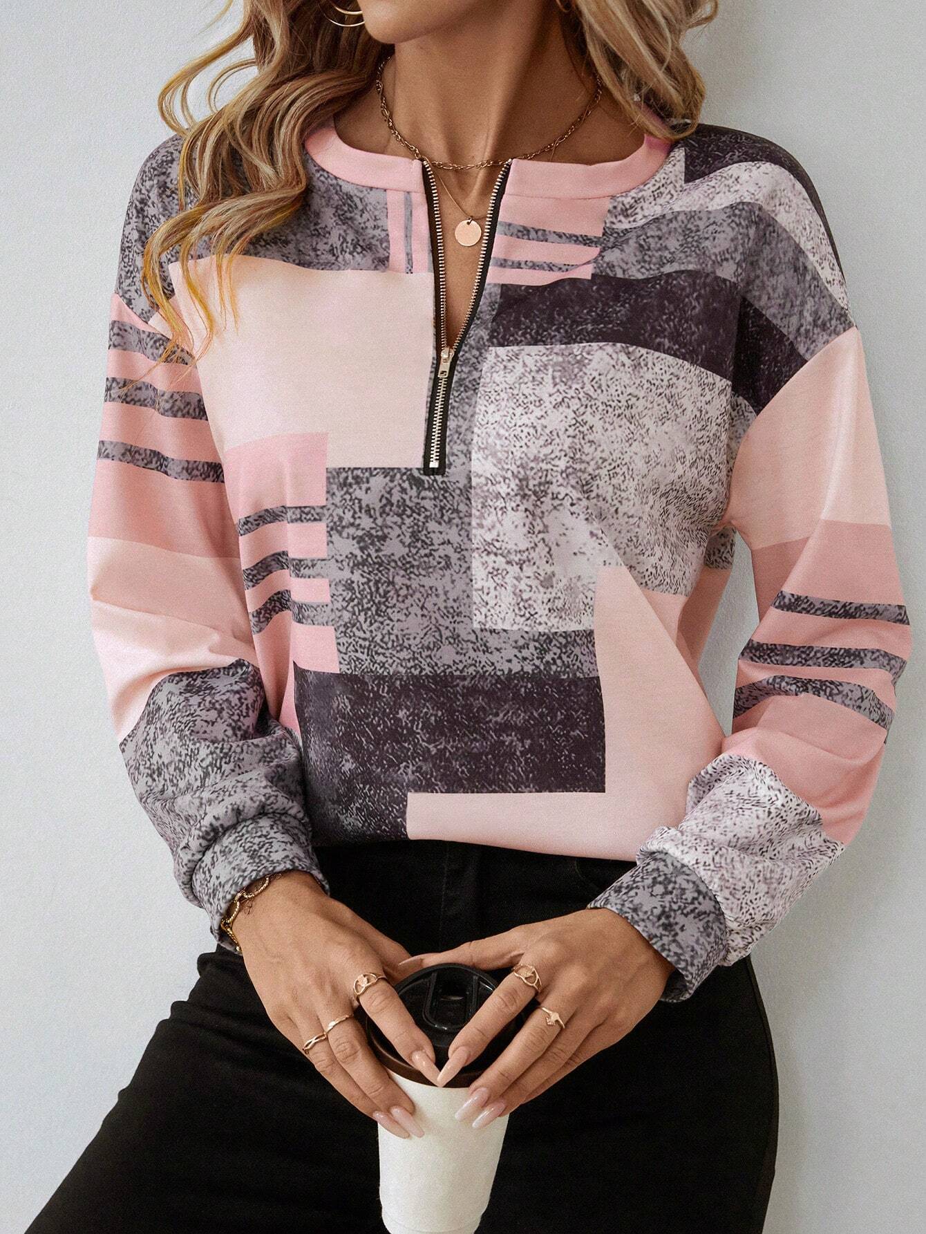 Marisa | Jumper with Graphic Print and Zip Closure