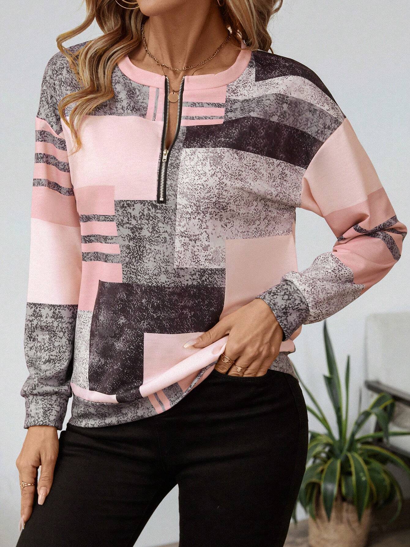 Marisa | Jumper with Graphic Print and Zip Closure