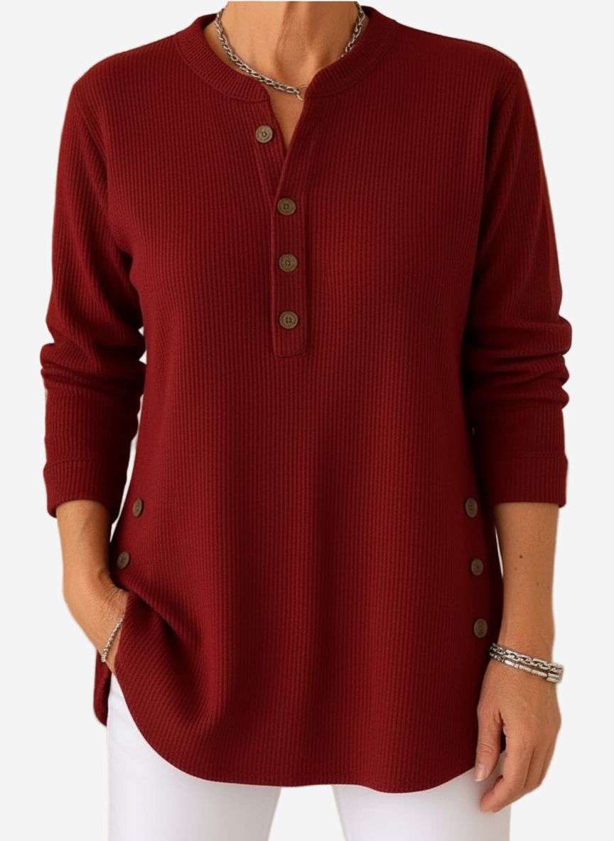 Hannah – Long Sleeve Solid Knit Sweater