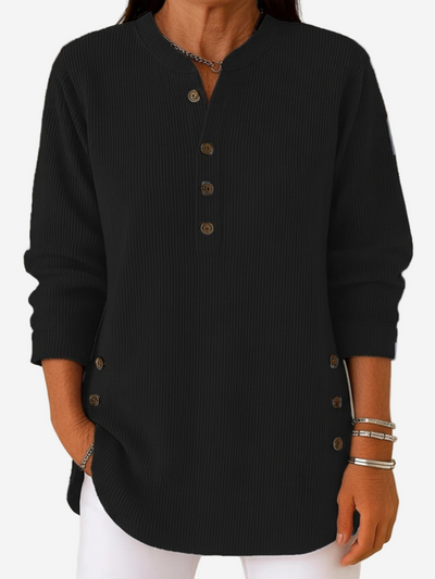 Hannah – Long Sleeve Solid Knit Sweater