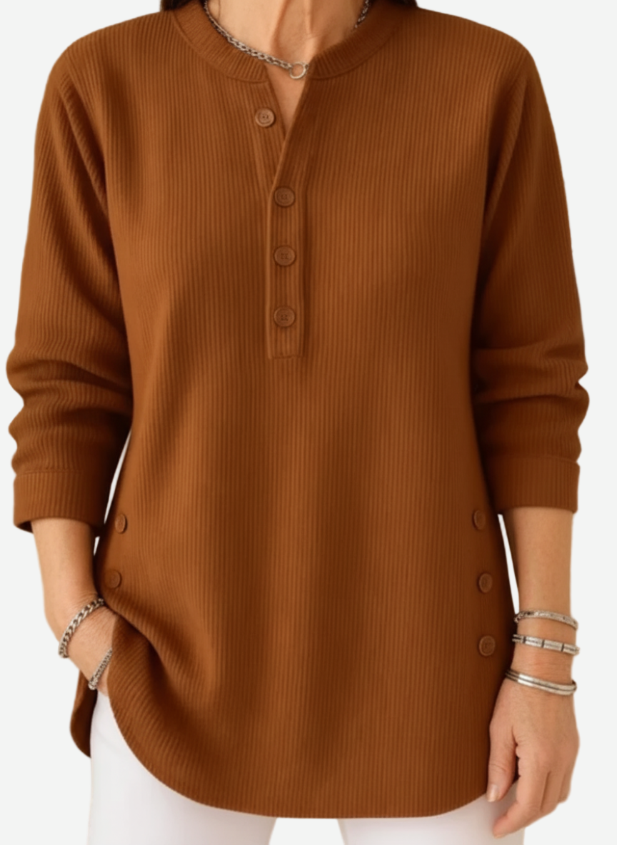 Hannah – Long Sleeve Solid Knit Sweater