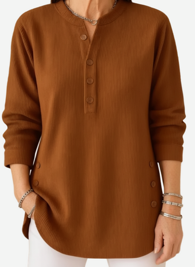 Hannah – Long Sleeve Solid Knit Sweater