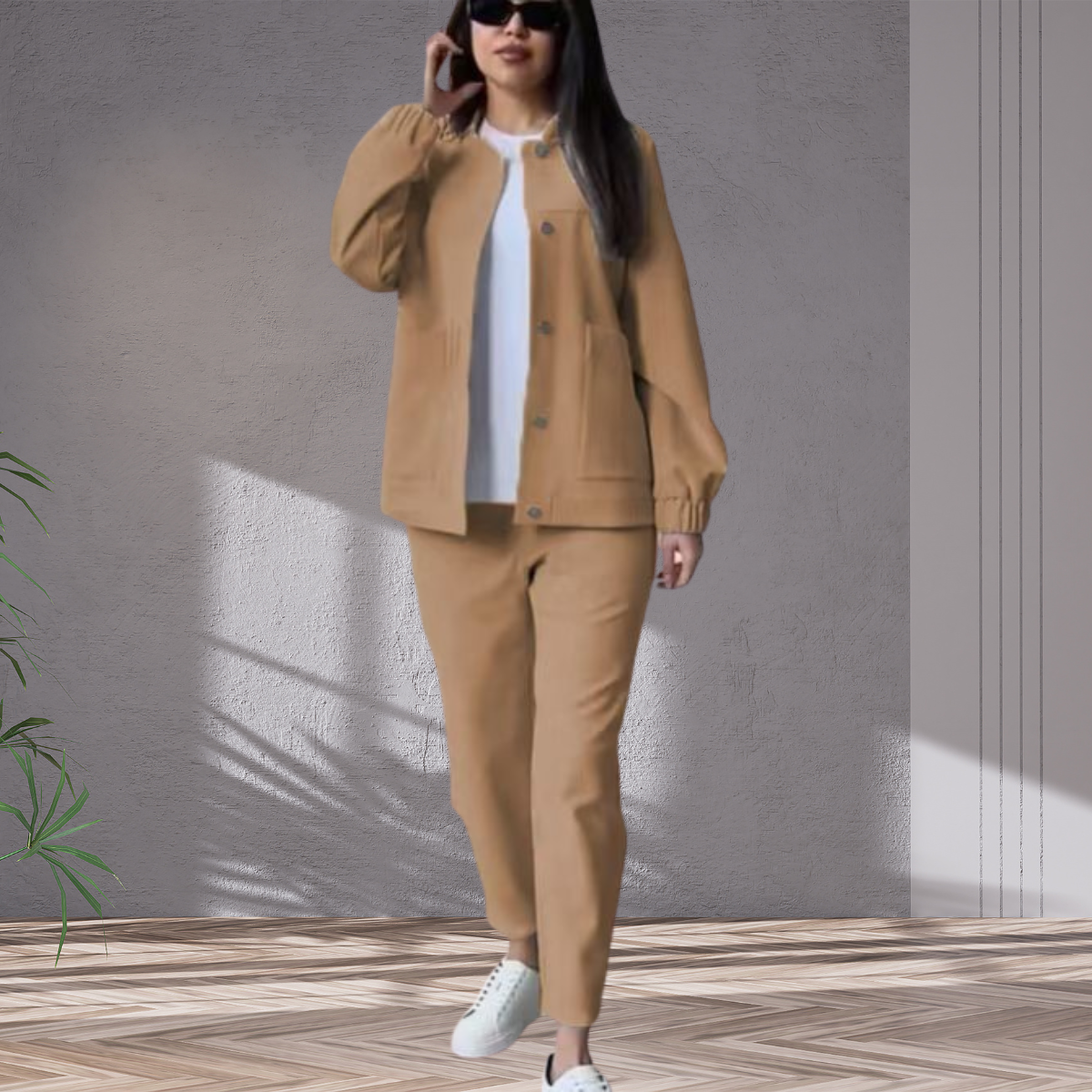Cassy | Casual two-piece button suit