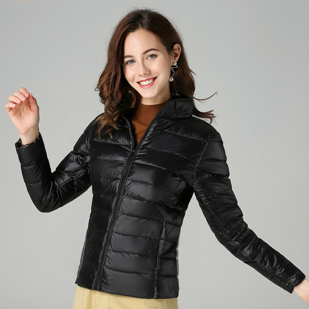 Myra | Ultralight Down Jacket with Elegant Pleats