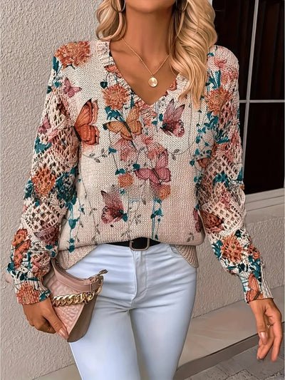 Amelie | Elegant jumper with floral pattern