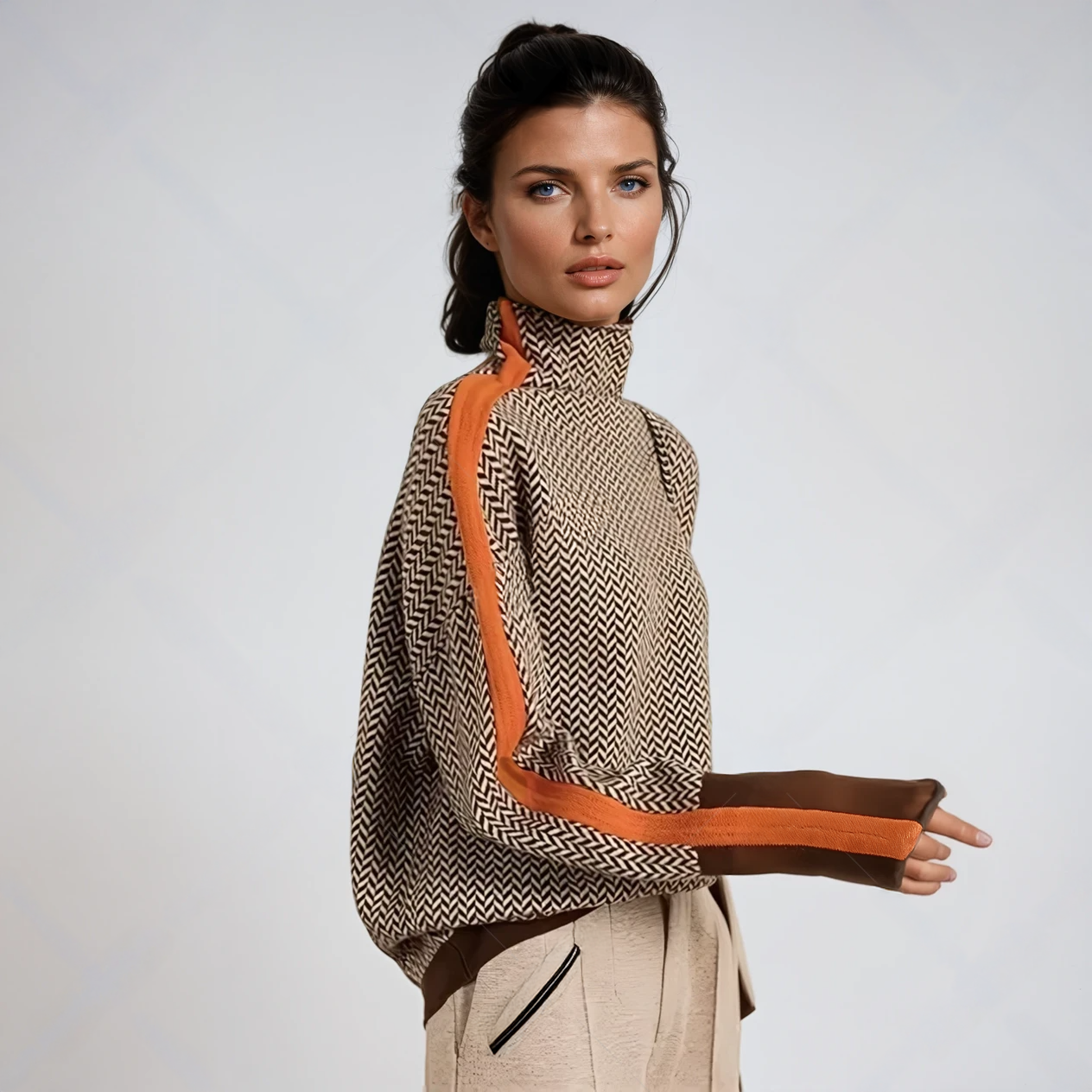 Asiah | Striped Roll Neck Jumper for Chilly Days