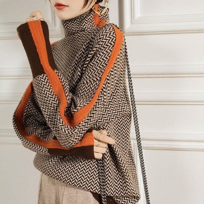 Asiah | Striped Roll Neck Jumper for Chilly Days