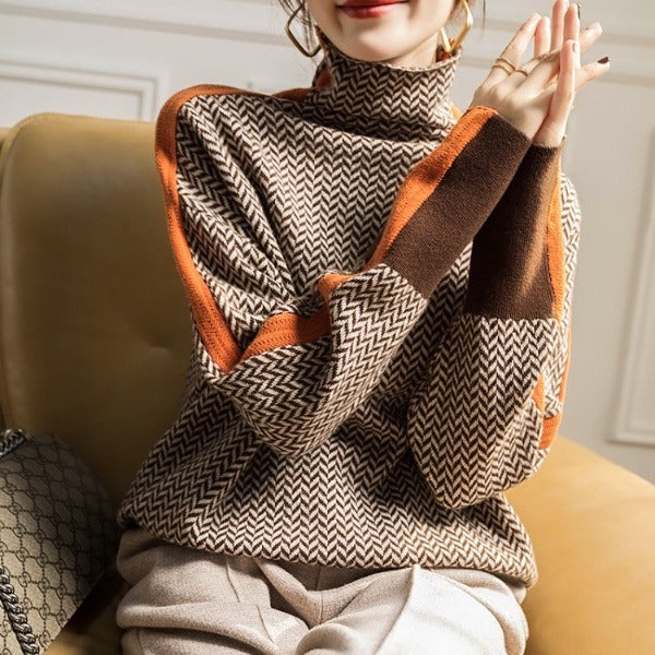 Asiah | Striped Roll Neck Jumper for Chilly Days