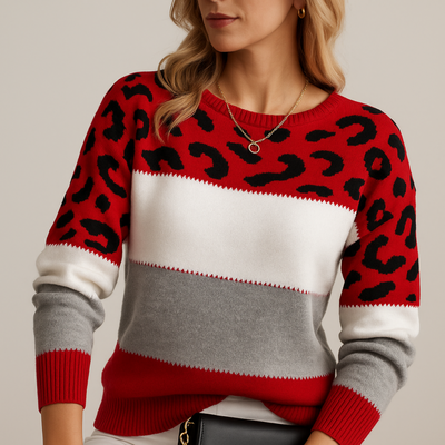 Charlene | Casual jumper with leopard print