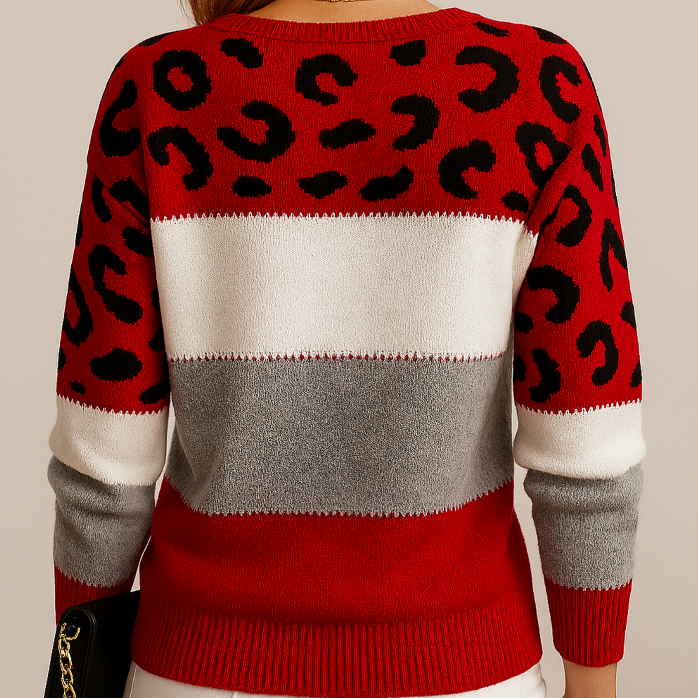 Charlene | Casual jumper with leopard print