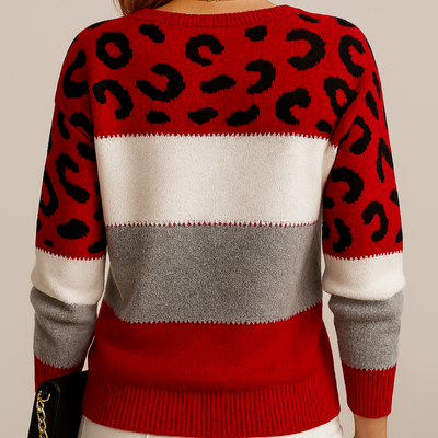 Charlene | Casual jumper with leopard print