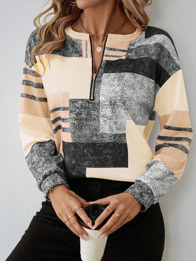 Marisa | Jumper with Graphic Print and Zip Closure