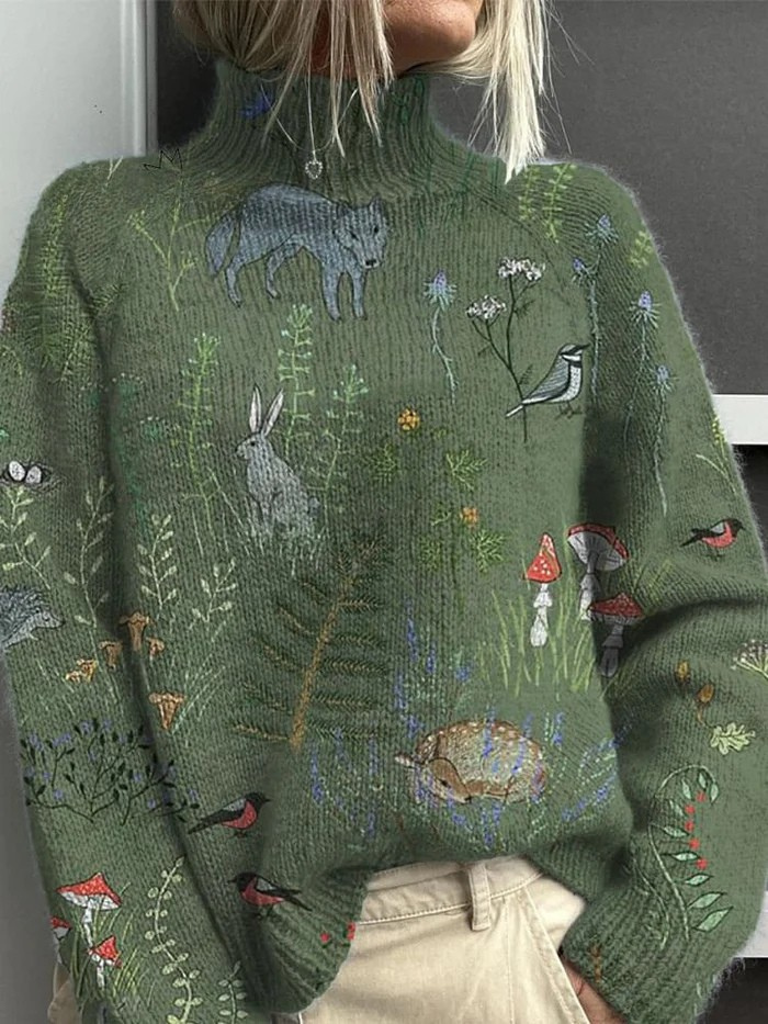 Garci | Knitted Jumper with Nature Motifs