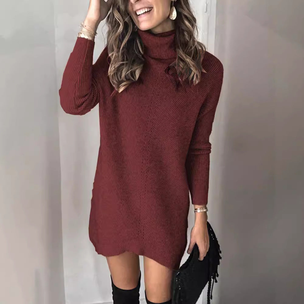 Morgan | High Neck Sweater Dress