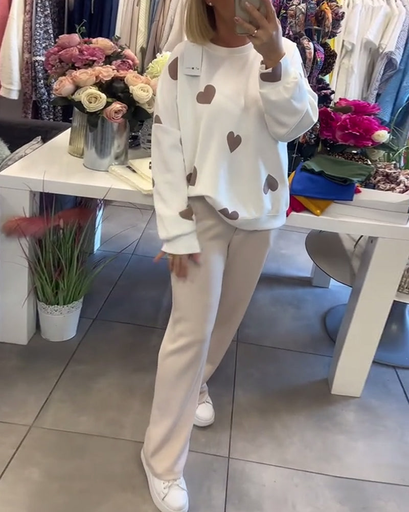 Heather | Cotton Blend Jumper with Hearts