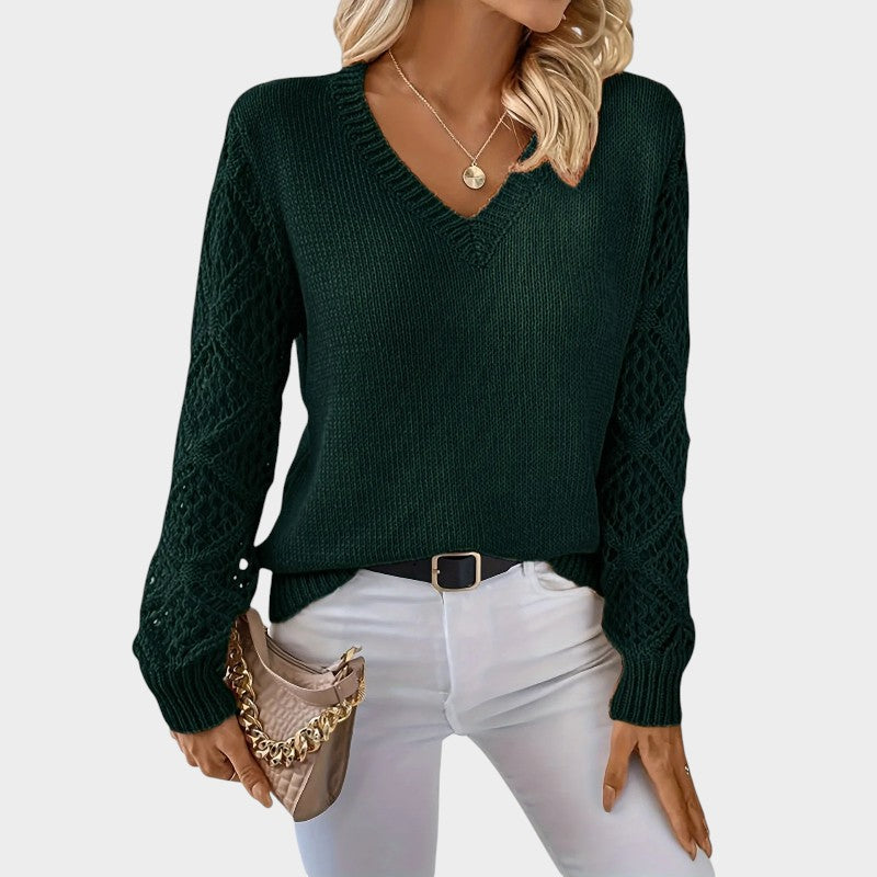 Erina | Knitted Jumper with V-Neck