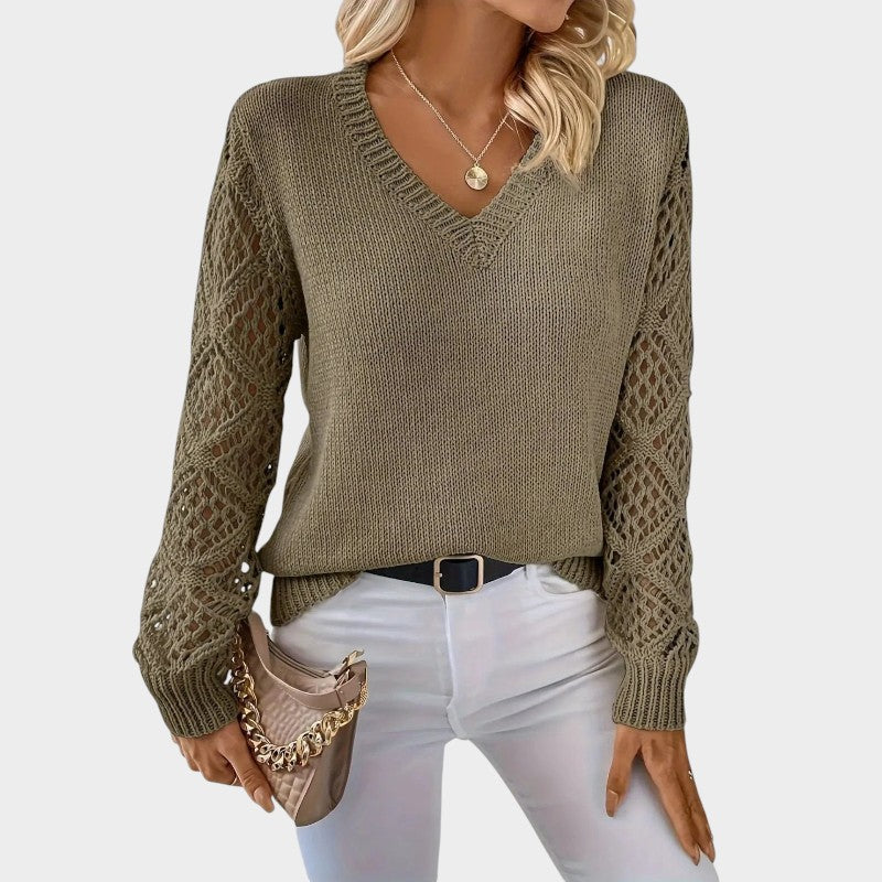 Erina | Knitted Jumper with V-Neck