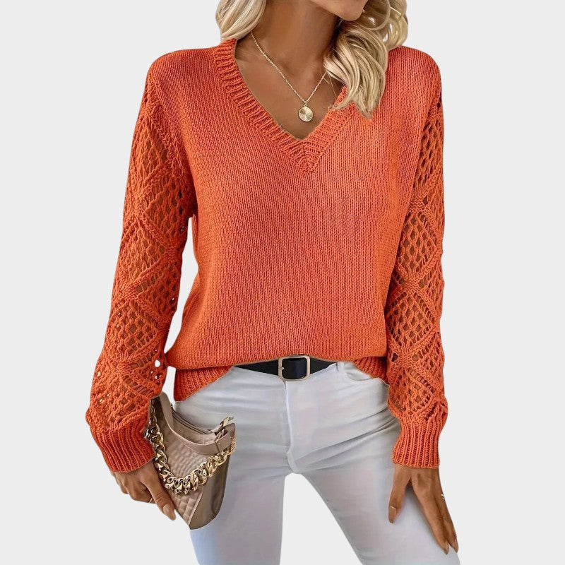 Erina | Knitted Jumper with V-Neck