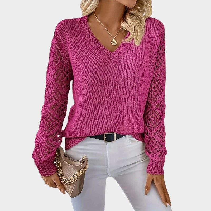 Erina | Knitted Jumper with V-Neck