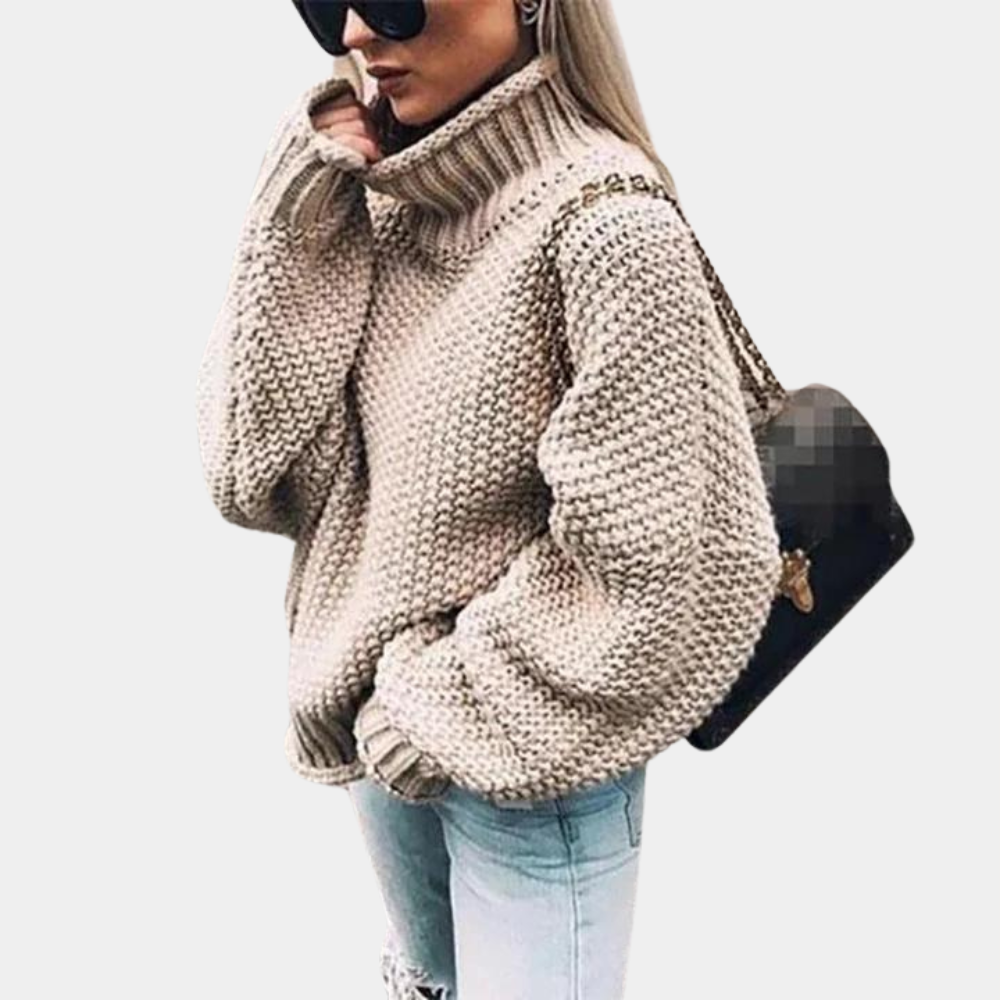 Caroline | Warm and Stylish Cable Knit Turtleneck Sweater
