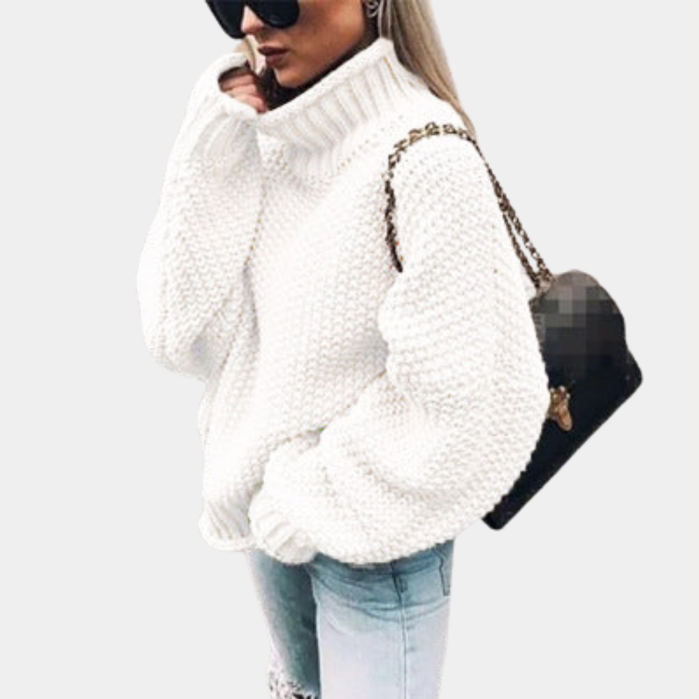 Caroline | Warm and Stylish Cable Knit Turtleneck Sweater